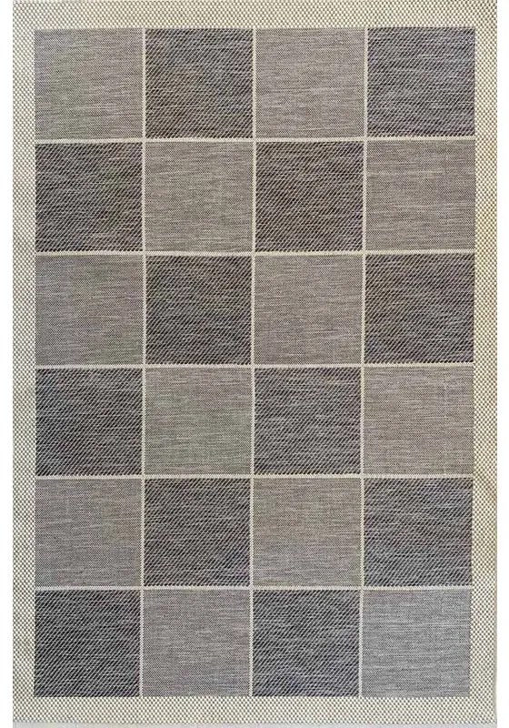 Tappeto Sea Scacchi geometrico grigio, L 230 x L 160 cm