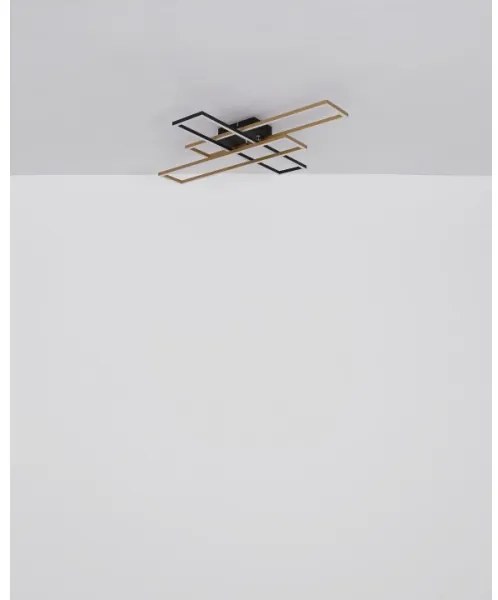 Globo 67208-40G -Plafoniera LED DAKARI 40W/230V 3000K 60x80 cm nero/oro