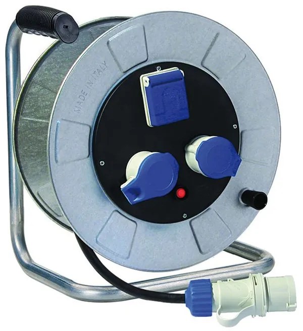 Avvolgicavo FANTON 30m cavo H07RN-F 3G2.5 mm² 3 prese, presa CEE 2P+T, spina CEE 2P+T per il cantiere