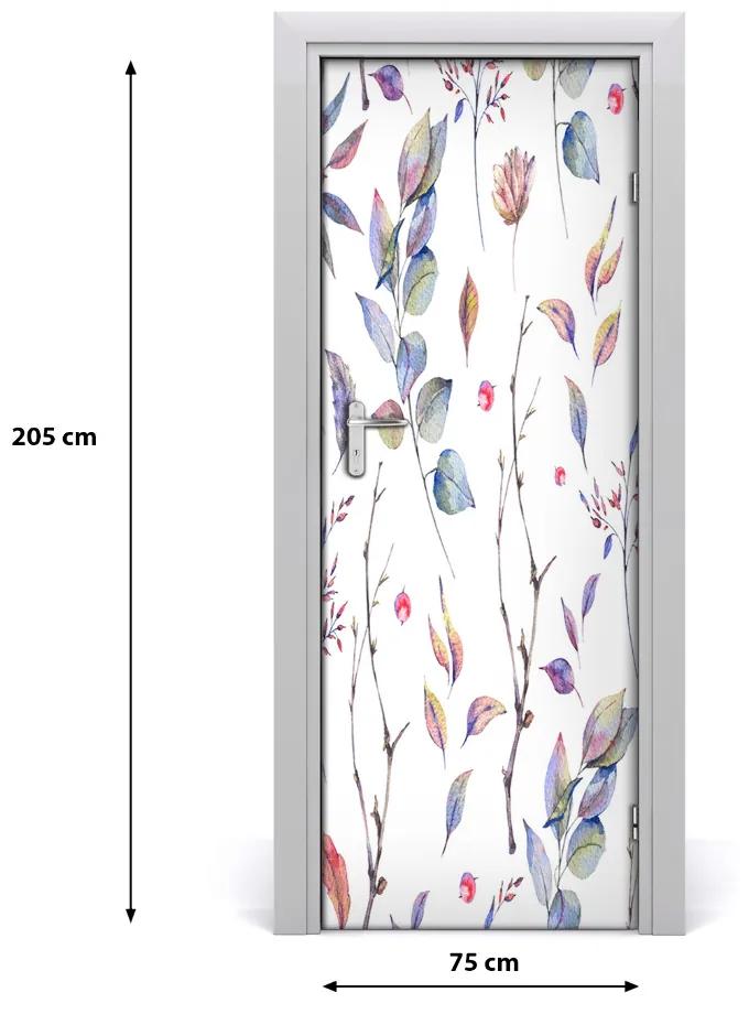 Adesivo per porta Foglie di eucalipto 75x205 cm