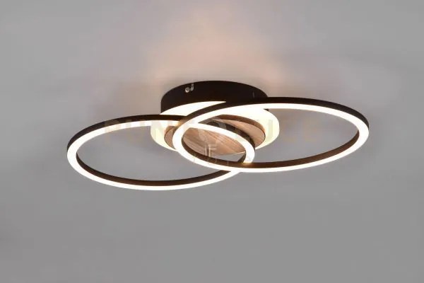 Plafoniera  giro led doppio cerchio metallo nero r62783635