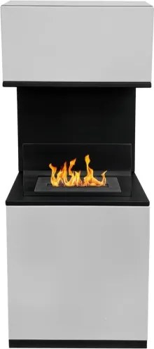 Camino a bioetanolo da terra Oslo in acciao bianco L38xP38xH100 cm