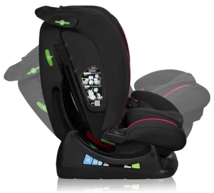 Lionelo - Seggiolino auto AART i-Dimensioni 40-150 cm nero/rosso