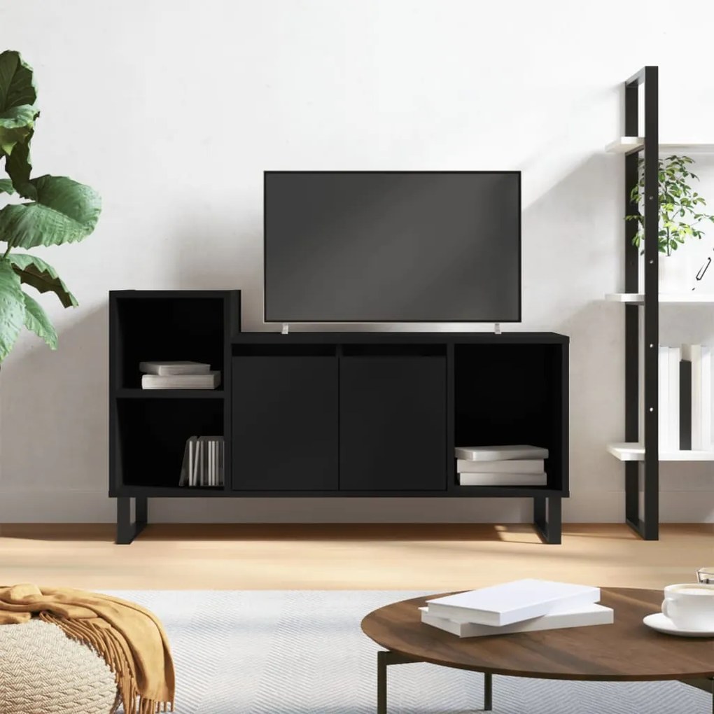 Mobile Porta Tv Nero 100x35x55 Cm İn Legno Multistrato /