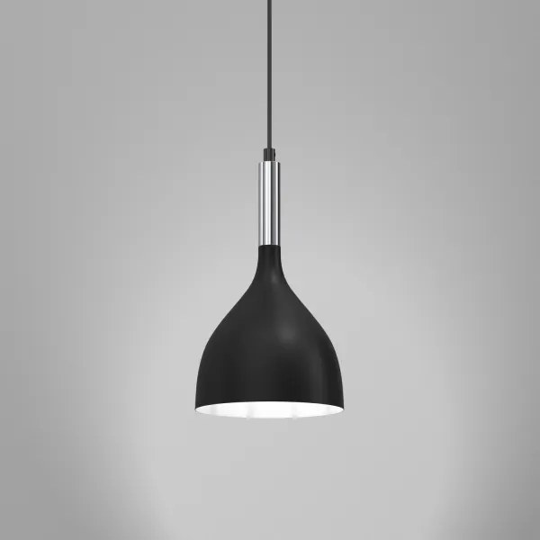 Lampadario a sospensione con filo NOAK 1xE27/15W/230V nero/cromo