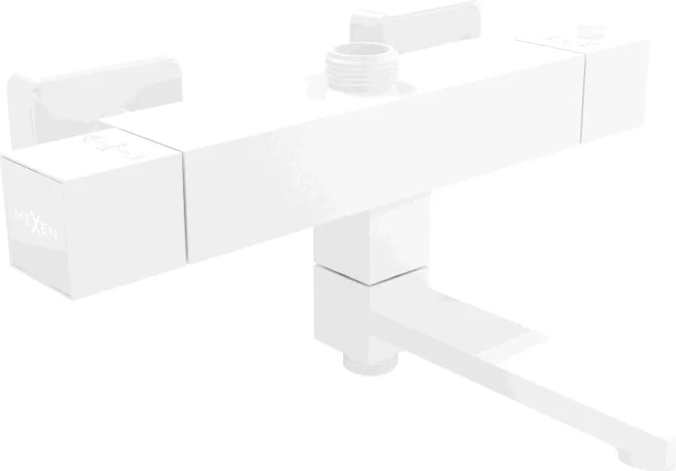 Mexen Cube miscelatore termostatico per vasca-doccia, bianco - 77910-20