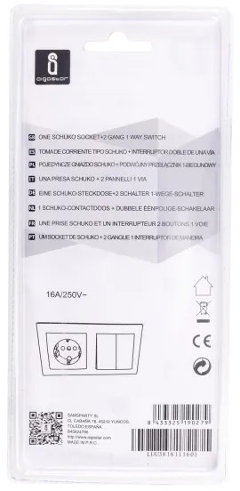 Aigostar - Interruttore di casa con presa 1x16A/250V