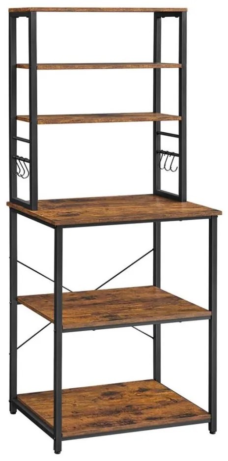 Scaffale a ripiani MARGE marrone/nero