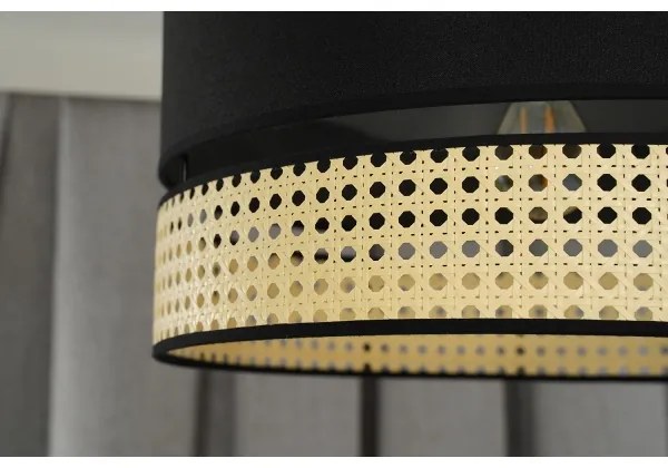 Duolla - Lampadario a sospensione con filo DOUBLE RATTAN 1xE27/15W/230V diametro 40 cm nero/beige