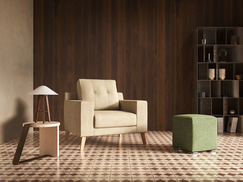 Danish poltroncina in tessuto morbido impermeabile T02 panna