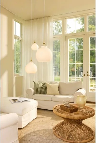 Halo Design 747924 - Lampada a sospensione su cavo TOSCANA 1xG9/28W/230V Ø 18 cm crema/ottone