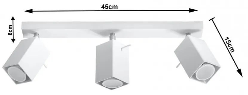 Plafoniera da Soffitto in Acciaio 3xGU10 MERIDA 3 Bianca Orientabile Colore del corpo Bianco