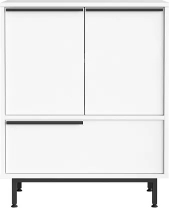 Scarpiera Da Ingresso Mobile Multifunzione 75x36x90 Con Piedini Neri Ocean Bianco