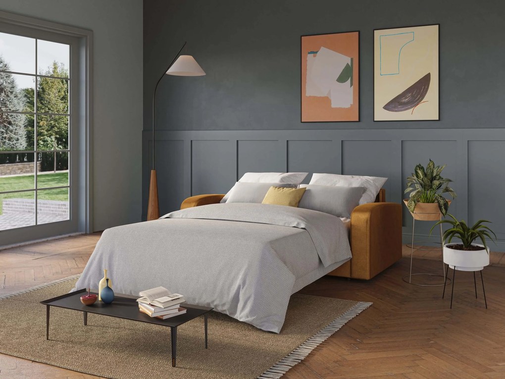 Lebron Divano letto matrimoniale in velluto morbido T01 oro