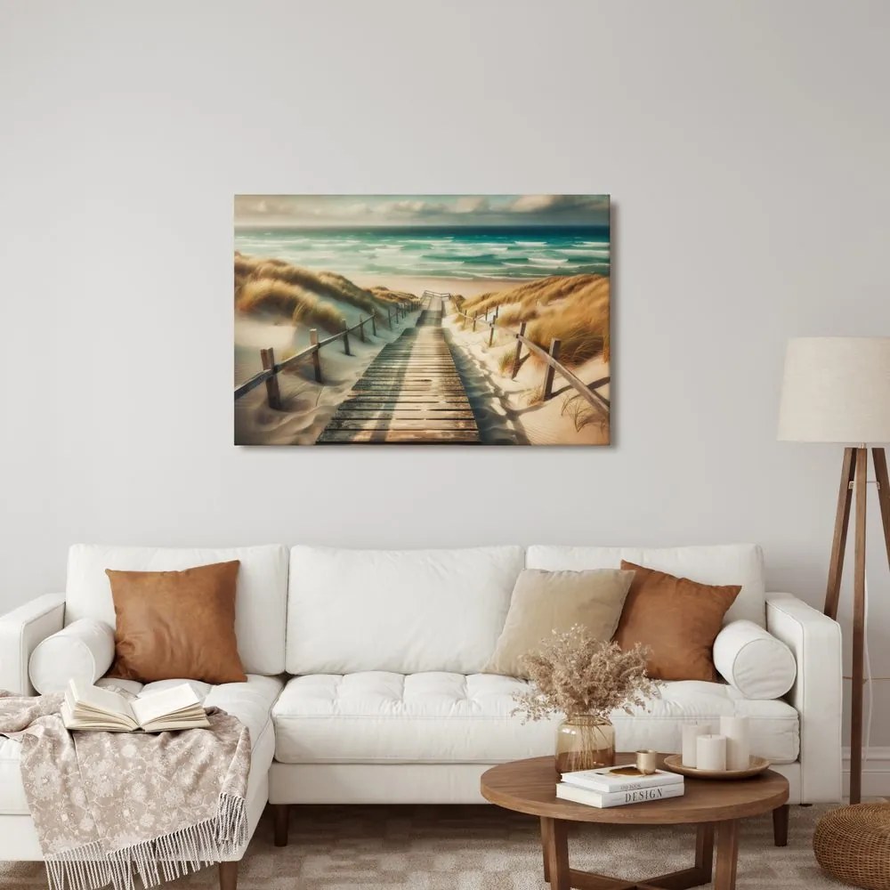 Quadro su tela – Dune di sabbia e orizzonte marino