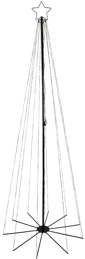 Lampada da terra natalizia nera 240 cm con LED IP44 e telecomando - Nagi