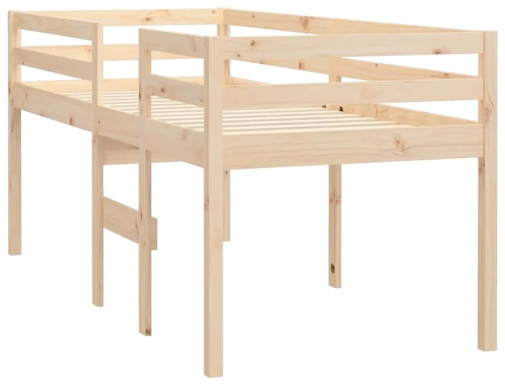 Letto a soppalco 80x200 cm in legno massello di pino