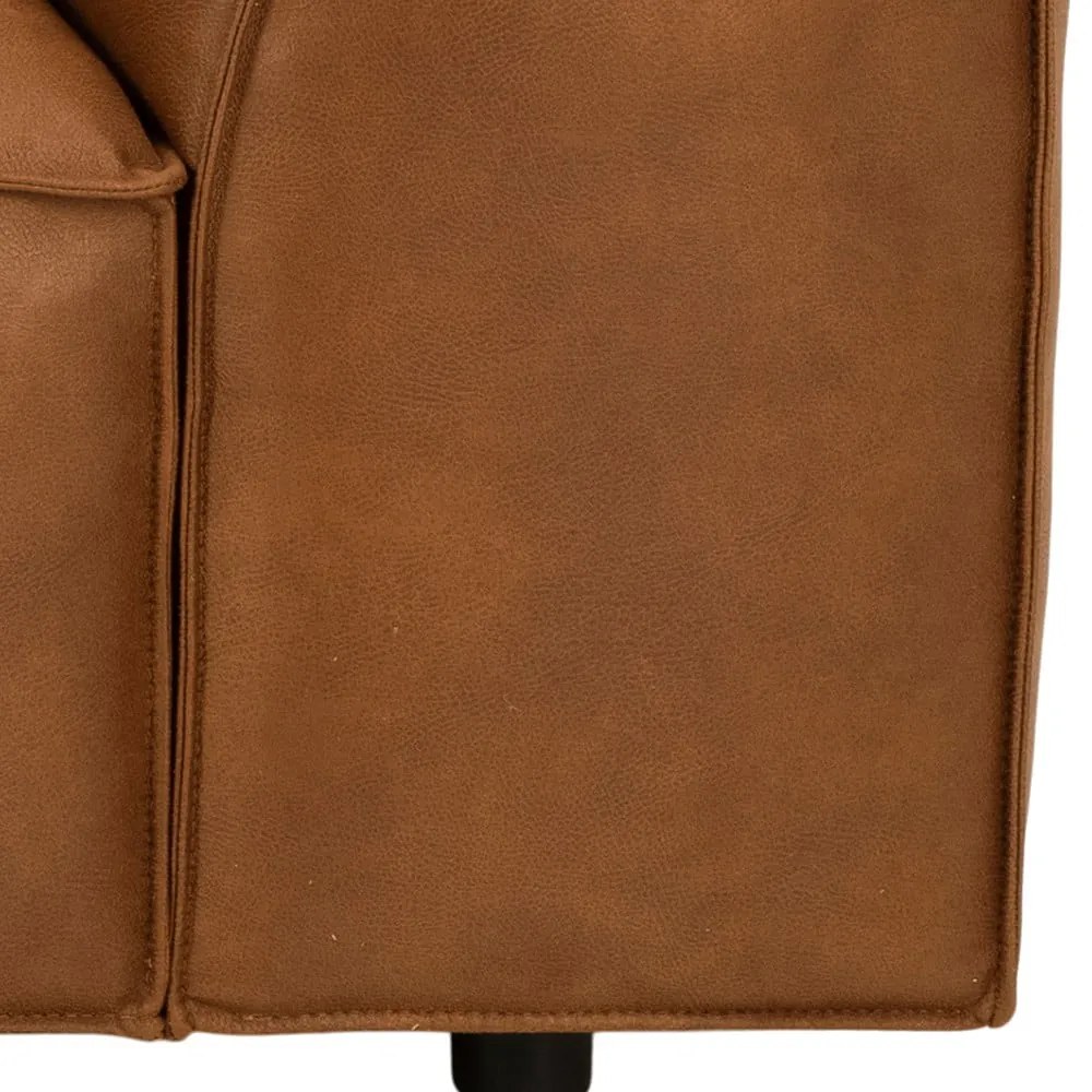 Divano angolare marrone cognac in pelle riciclata, angolo destro, 282 cm Fairfield - Bonami Selection