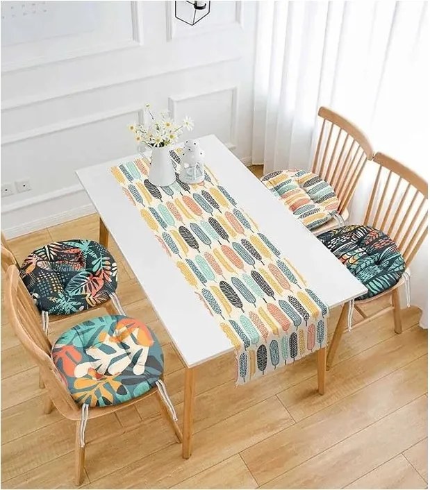 Set di runner e cuscini per sedie 5 pz Long Leaves – Mila Home