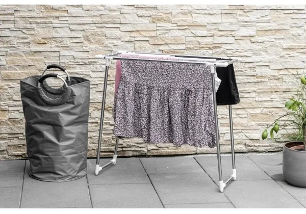 WENKO 3774020100 - Stendibiancheria PROFI SINGLE 87x79 cm acciaio inox/argento/bianco