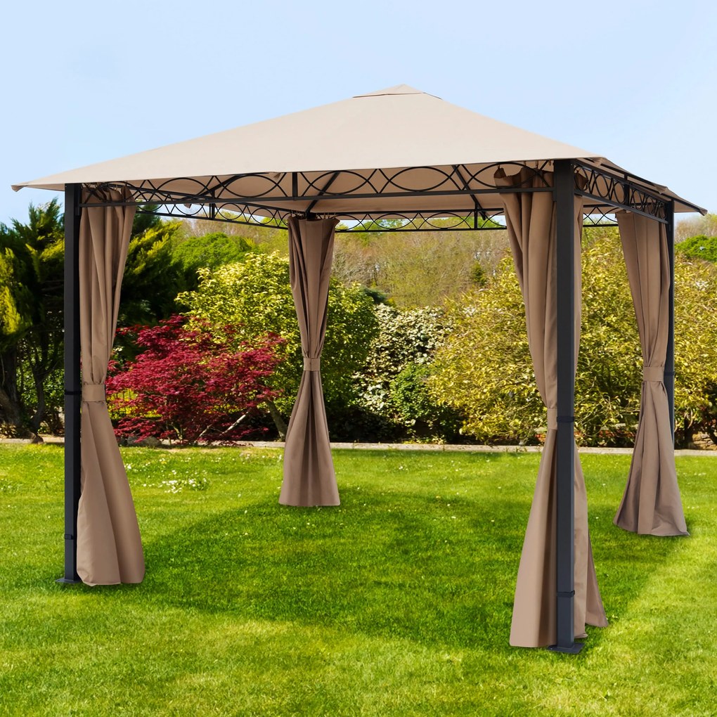 TOOLPORT Gazebo da giardino Paradise Premium ocra, 3x3m - (300115)