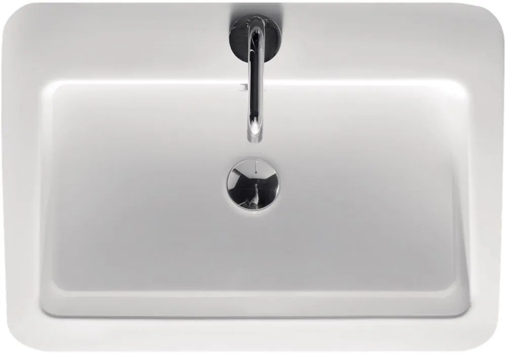 Kerasan Ego lavabo 60x43 cm rettangolare a parete-da appoggio bianco 324201