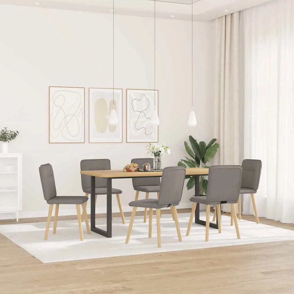 Sedie Da Pranzo 6 Pz Grigio Talpa İn Tessuto /
