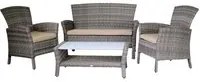 Salotto Amalia Polyrattan grigio con cuscini