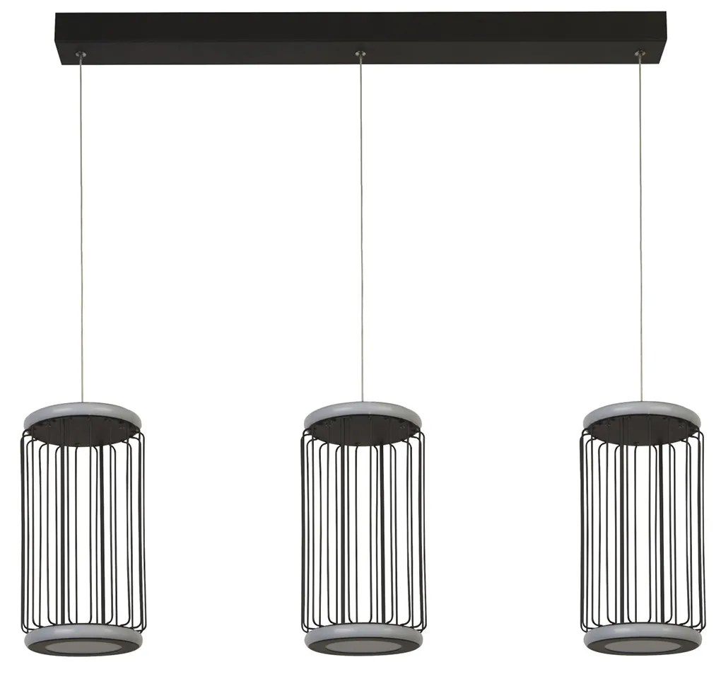 Lampadario Contemporaneo Circolo Alluminio Bianco Silicone Nero Led 35W 3000K