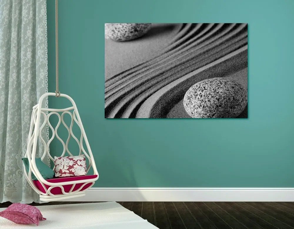 Quadro su tela – Pietre Yin e Yang in bianco e nero