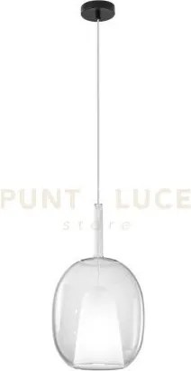 Lampadario a sospensione pirex trasparentr in vetro 1 luce attacco ...