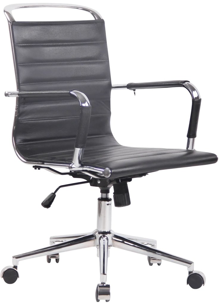 Sedia Ufficio Barton: Classe, Comfort, Eleganza. / Schwarz / Echtleder