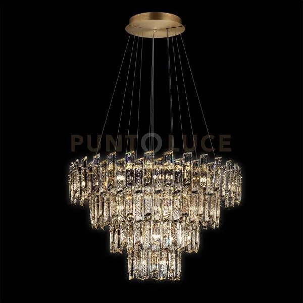 Arcadia lampada a sospensione 4 livelli 3/6/9/12 luci, oro, 30 lamp...