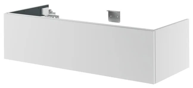 Mobile da bagno sotto lavabo Neo bianco laccato L 120 x H 32 x P 48 cm 1 cassetto, lavabo non incluso