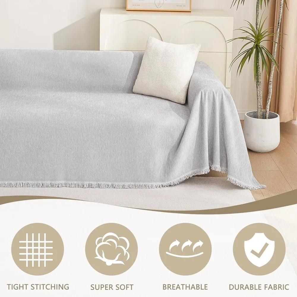 Copridivano grigio chiaro per poltrona 70 cm Talo – Filumi