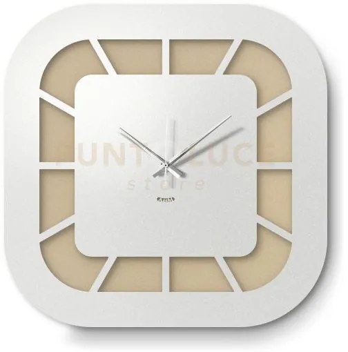 Orologio da parete minimal exo crema,bianco marmo