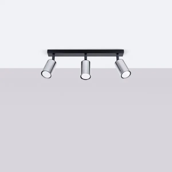 Sollux SL.1368 - Faretto WINX 3xGU10/10W/230V nero/cromo