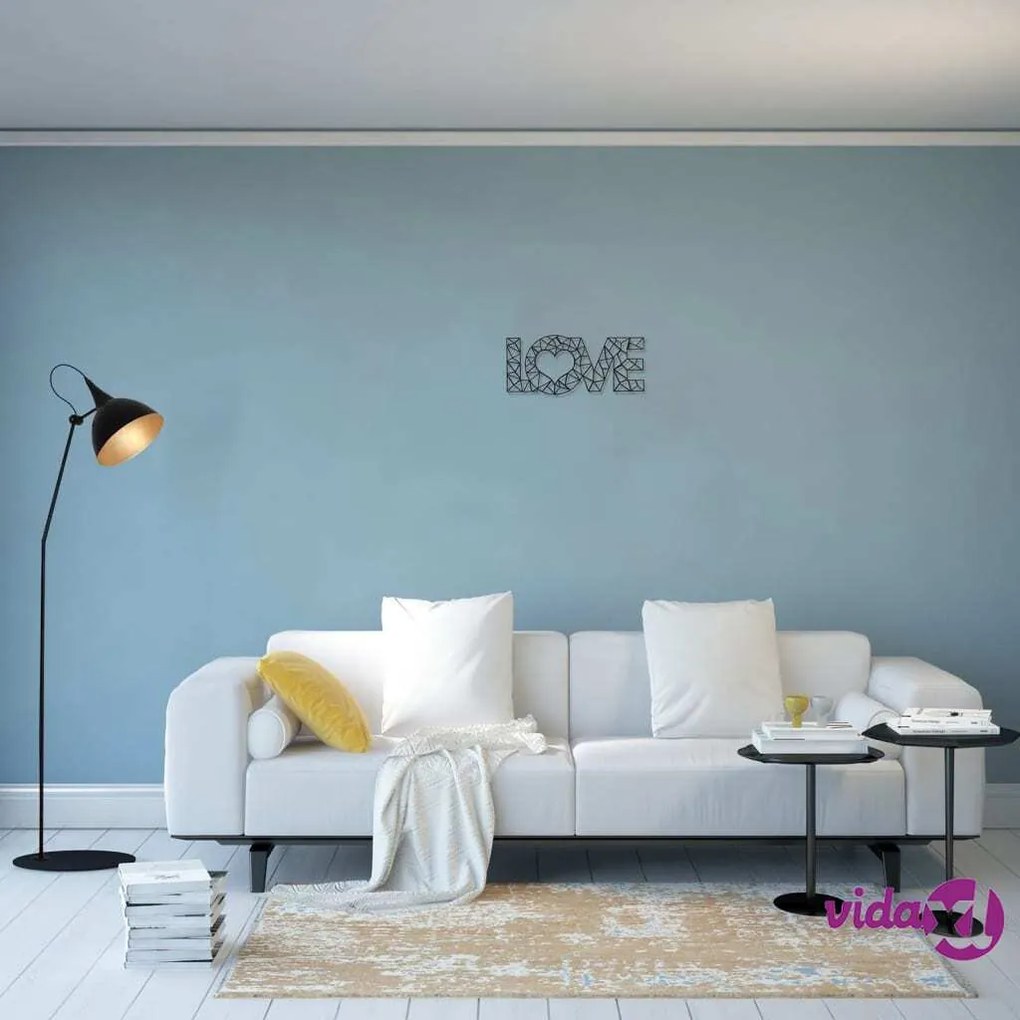 Homemania Decorazione da Parete della Parola Love 50x20cm Acciaio Nero