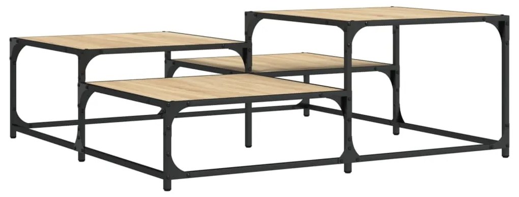 Tavolino salotto rovere sonoma 107x107x40 cm legno multistrato