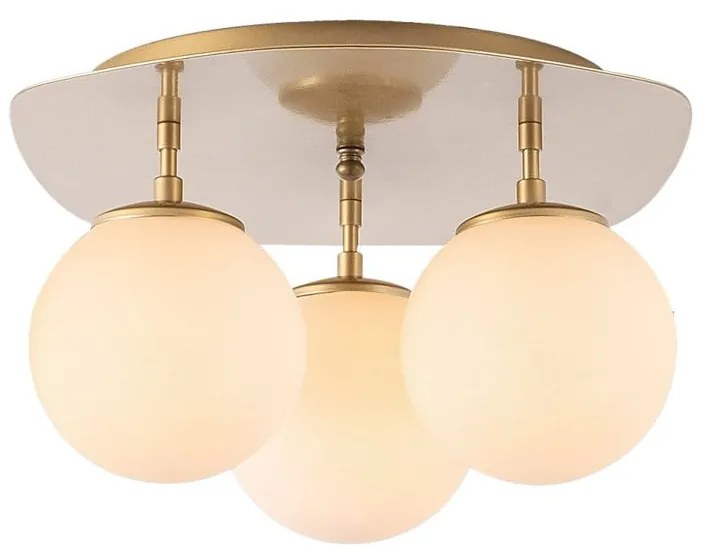 Plafoniera dorata con paralume in vetro 37x44 cm Well – Opviq lights