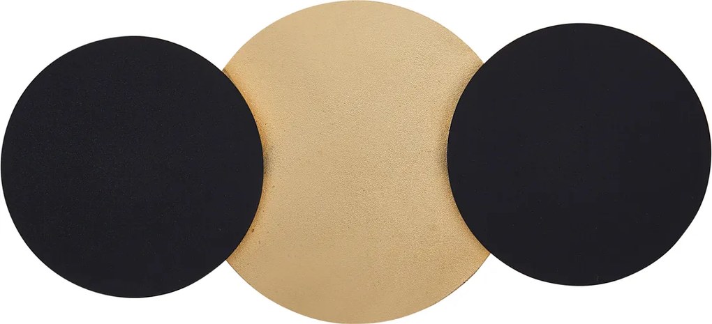 Lampada da parete moderna nera con oro incl. LED dimmerabile a 3 livelli 3 luci - Sunrise 3