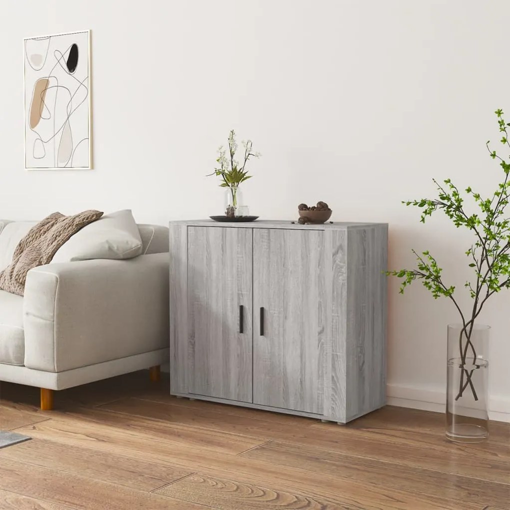 Credenza grigio sonoma 80x33x70 cm in legno multistrato