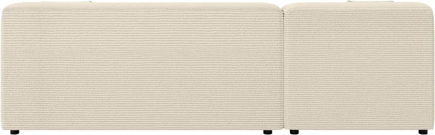 Divano angolare beige/color crema (con penisola a sinistra e chaise lounge) rivestito in velluto a coste Martin – Ropez