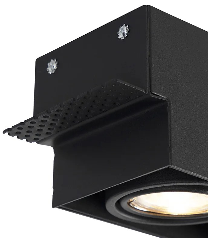 Faretto da incasso nero orientabile e girevole senza cornice 3 luci - Oneon