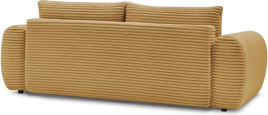 Divano color senape allungabile con rivestimento in velluto a coste 257 cm Lucien – Bobochic Paris