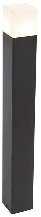 Picchetto da esterno in vetro opale nero 70 cm con picchetto a terra e pressacavo - Denmark