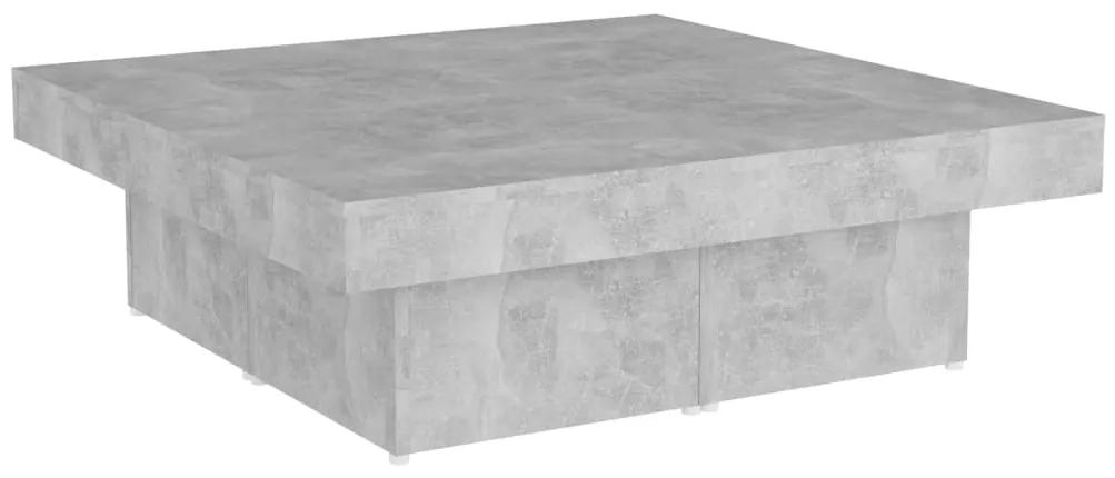 Tavolino da Salotto Grigio Cemento 90x90x28cm Legno Multistrato