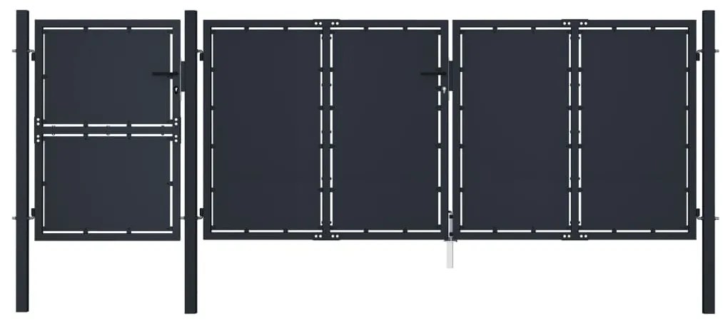 Cancello Per Giardino İn Metallo 4x1,75 M Antracite /