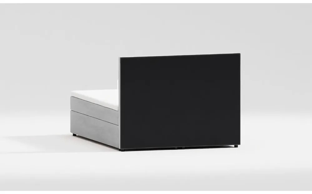 Letto matrimoniale imbottito grigio con spazio contenitivo 180x200 cm Flip - Ropez