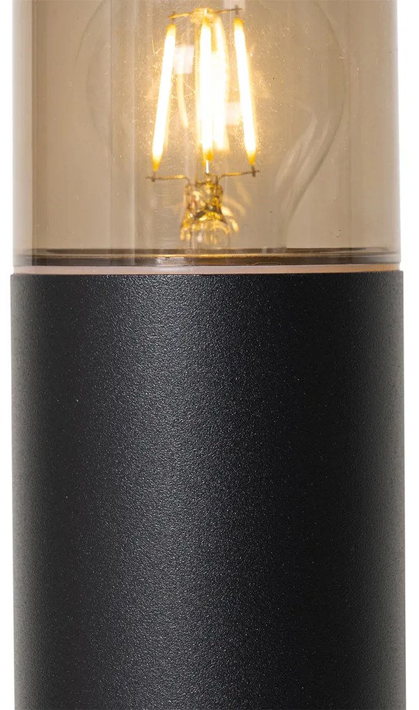 Lampada da terra da esterno nera con paralume fumé 50 cm - Odense